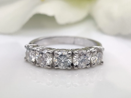 2.50 CT Round Colorless Diamond Ring, Engagement Wedding Bridal Set 5 Stone Ring - £68.04 GBP