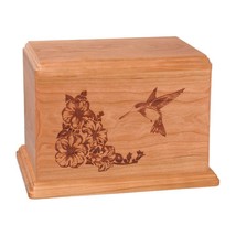Natural Cherry Hummingbird Wood Cremation Urn - £191.80 GBP
