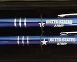 US Army ~ Metal ~ Pen &amp; Pencil Set ~ Blue &amp; Silver ~ Storage Case ~ Mili... - $30.00