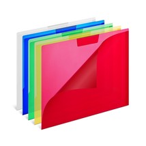 Staples Poly File Jackets Letter Size Assorted Colors 5/Pack (36053) 440722 - £10.97 GBP