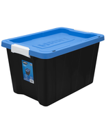 12 Gallon Heavy Duty Latching Plastic Storage Bin Container, Black - $42.50 CAD