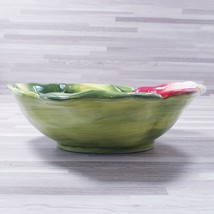 Judy Phipps 7&quot; Vegetable Serving Bowl Certified International Green Red - £14.07 GBP