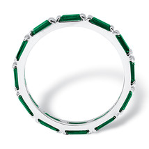 PalmBeach Jewelry Birthstone Sterling Silver Eternity Ring-May-Emerald - £27.26 GBP