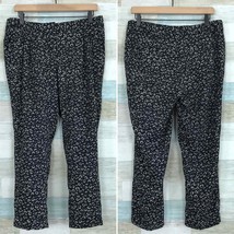 LOFT Drapey Marisa Dressy Joggers Crop Pants Black Floral Mid Rise Womens Size 6 - £19.41 GBP