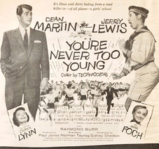 1955 You&#39;re Never Too Young Movie Advertisement Dean Martin Jerry Lewis ... - €25,67 EUR