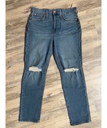 Madewell The Perfect Vintage Crop Jean Womens Tall Size 30T Distressed D... - £30.42 GBP
