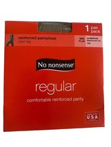 No Nonsense Regular Reinforced Toe Pantyhose Size Plus 026 Tan/med - New - £5.44 GBP