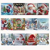 Santa Claus Christmas Series Pattern Greeting Cards Unfolded COMPLETED &amp;... - $518.98 MXN
