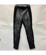 Bar III Womens S Black Faux Leather Paneled Pull On Leggings Pants NWT BH67 - €25,60 EUR