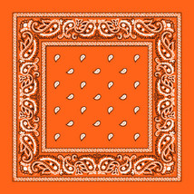 Orange - 6 Pcs Scarf Paisley Print Bandana 100% Cotton Head Warp - £17.29 GBP