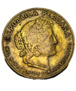 Peru 10 Centavos, 1944~Brass~Free  Shipping - £17.92 GBP