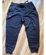 Mens Under Armour Joggers Athletic Black Size XL Loose Fit Pockets Running - $22.00