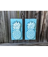 Turquoise Pineapple Wall Hangings, Rustic Pineapple Decor - £27.94 GBP