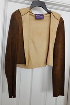 Ralph Lauren Purple Label Women&#39;s Suede Leather Jacket Unlined Brown S (?) Rare - £152.54 GBP