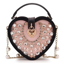 Luxury Designer Heart Shape Women Party Clutch Bag Purses and Handbags Shouder B - £57.23 GBP