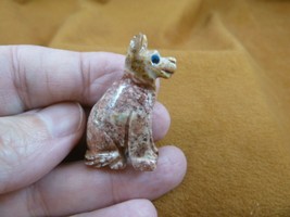 (Y-DOG-GE-14) red German Shepherd DOG small gem stone carving SOAPSTONE ... - $8.59