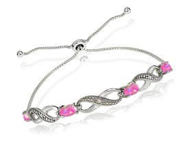 Sterling Silver Synthetic Pink Opal Figure 8 - $146.49