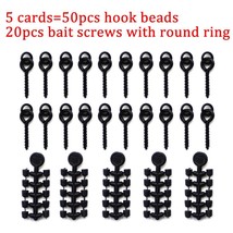 50PCS Hook Stops Beads Carp Fishing Accessories Stoper 20PCS Boilies Bait Screw  - £37.46 GBP