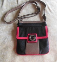 Guess Black/Pink/Brown Leather Cross-body Handbag - £30.36 GBP