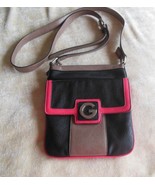 Guess Black/Pink/Brown Leather Cross-body Handbag - £30.11 GBP