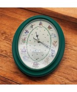 Christmas Carolling Clock Plays 12 Songs 11.75&quot; Oval Green JSNY WORKS W/... - $34.95 CAD