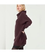 NWT Free People Ottoman Slouchy Tunic Sweater Small Black Raisin - $64.00