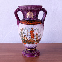 Cyprus Vase Handmade Plaster Souvenir Multicolor Mythology 01823 - £34.29 GBP