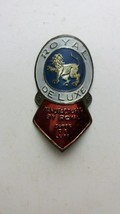 Brass Royal Deluxe Head Badge Emblem Vintage Bicycle Nos - £20.10 GBP