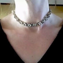2p Rivière Victorian to Art Deco Paste Sterling silver Riviere necklace ... - £990.86 GBP