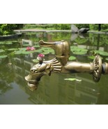 5&quot; Vintage  Brass Bathroom single cold dragon faucets Garden Outdoor fau... - £62.76 GBP