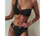Ini women s swimsuit high waist swimwear sexy rings biquini black ribbed beachwear thumb155 crop