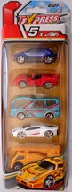 Express Wheels Die cast Metal and Plastic set of 5 Cars - $12.82