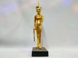 Rare statue of King Tutankhamun. Similar statue. Museum statue. 24 karat gold le - £1,334.30 GBP