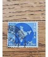 India Stamp Map of India 25np Used 312 Heavy Circular Cancel - $18.30 MXN