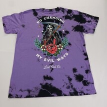 Last Call Co. Men Purple & Black Dyed Short Sleeve "Evil Ways" Graphic T-Shirt M image 12