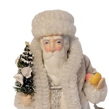 Kaiser Porcelain St Nicholas Santa Claus White Silver Robe Doll Figurine 9&quot; T - £46.92 GBP