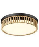 Luminzone 15&#39;&#39; LED Rattan Ceiling Light, 22W Farmhouse Flush Mount Ceili... - $98.99