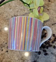 Starbucks 2008 Multi Color Rainbow Stripe 13 oz Ceramic Coffee Mug - £15.40 GBP
