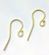 1 PAIR  22K solid Yellow  gold  Earwire French Hook Earring #b1 - £116.28 GBP