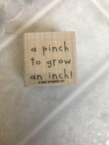Primary image for A Pinch to Grow an Inch Crab & Co Sentiment Stampin' Up! 2007 wood RUBBER STAMP