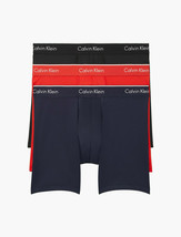 Calvin Klein Men&#39;s NP2033O932 Micro 3-Pack Boxer Brief Black/Navy/Red, S... - £28.80 GBP