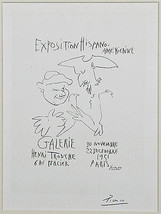 &quot; Exposition Hispano-Americaine &quot; Par Picasso Signée Lithographie 25.4cmx17.8cm - £1,495.61 GBP