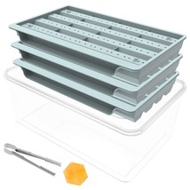 Upgrade Hexagon Ice Cube Trays, 3 Pack Ice Trays For Freezer With Lid And Bin, 9 - £25.29 GBP