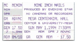 Nine Zoll Nägel Konzert Ticket Stumpf Kann 1 1994 Mesa Arizona - £34.55 GBP