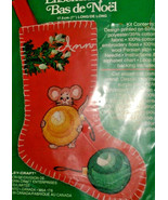 VALLEY CRAFT 7&quot; Christmas Stocking Kit Crewel Needle Craft 2201005 Mouse - £27.77 GBP