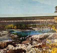 1960 Postcard Covered Bridge Pemigewasset River Woodstock New Hampshire ... - $19.99