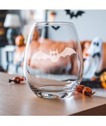 Spooky Bat Etched Glasses - Wine, Champagne, Pint Glasses Shot Glass - $467.85 MXN+