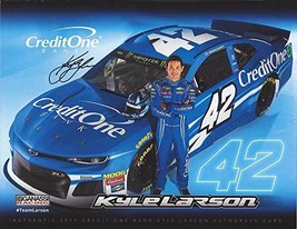 AUTOGRAPHED 2019 Kyle Larson #42 Credit One Chevrolet Camaro Team (Chip ... - £49.53 GBP