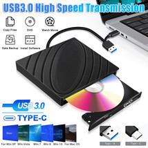 USB 3.0 Slim External CD DVD RW Writer Drive Burner Reader Player for Laptop PC - £30.68 GBP