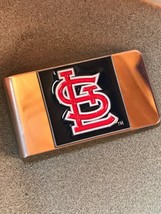 Estate Silvertone w Navy Blue Red &amp; Gray Enamel St. Louis Cardinals Baseball Mon - £8.90 GBP